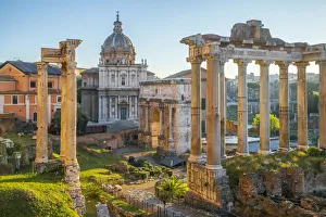 Forum at sunrise, UNESCO World Heritage Site, Rome, Lazio, Italy, Europe