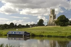 Fotheringhay church and the River Nene, Northamptonshire, England, United Kingdom, Europe