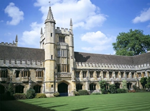 Quadrangle Prints: Founders Tower from Cloister Quadrangle, Magdalen College, Oxford, Oxfordshire