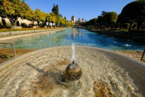 Moorish Prints: Fountain in the Alcazar de los Reyes Cristianos, UNESCO World Heritage Site, Cordoba