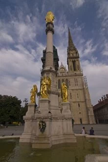 Fountain in front of the Cathedral of the Assumption of the Blessed Virgin Mary