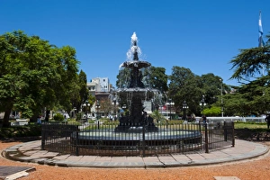 Water Feature Prints: Fountain in the center of Parana, Entre Rios, Argentina, South America