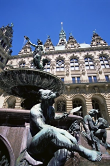 Bureaucracy Prints: Fountain in the courtyard of the Hamburg City Hall