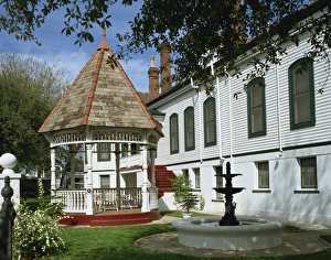 French Quarter Prints: Fountain, gazebo and traditional house on Esplanade