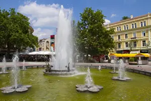 City Hall Square Prints: Fountain in Knyaz Alexander Battenberg Square (King Alexander Battenberg Square)