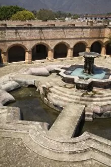 Images Dated 27th February 2008: Fountain at La Merced, Antigua City, Guatemala, Central America