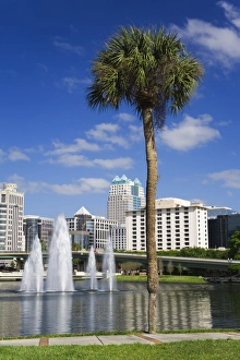 Lake Lucerne Prints: Fountain, Lake Lucerne, Orlando, Florida, United States of America, North America