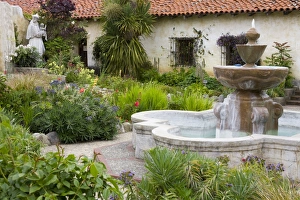 Missions Prints: Fountain at Mission San Carlos Borromeo, Carmel-By-The-Sea, Monterey County