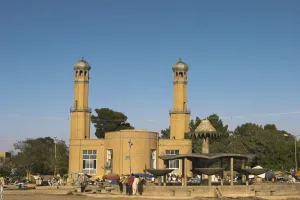Herat Prints: Fountain and mosque near The Citadel (Qala-i-Ikhtiyar-ud-din), Herat, Herat Province