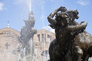 Local Landmarks Prints: The Fountain of the Naiads in the Piazza della Repubblica and St. Mary of the Angels