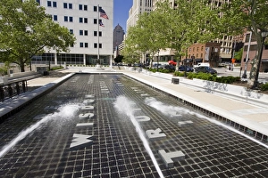 Ohio Prints: Fountain outside the Ohio Judicial Center, Columbus, Ohio, United States of America