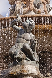 Loire Atlantique Prints: The fountain in Place Royale in the centre of Nantes, Loire-Atlantique, France, Europe