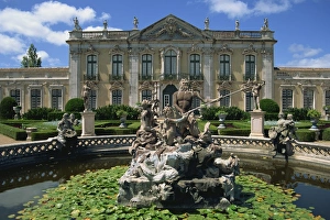 Fountain in front of the Queluz Palace in Lisbon