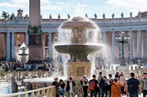 Water Fountain Prints: Fountain at St. Peter's Square