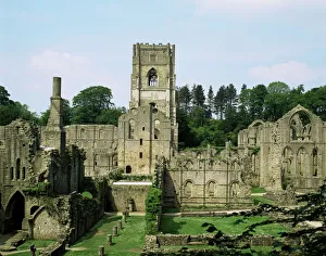 National Famous Place Prints: Fountains Abbey, UNESCO World Heritage Site, Yorkshire, England, United Kingdom, Europe