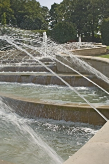 Northumbria Prints: The fountains, Alnwick Gardens, Alnwick Castle, Northumbria, England, United Kingdom
