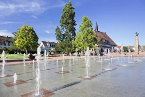 Market Square Prints: Fountains, market place, Freudenstadt, Black Forest, Baden Wurttemberg, Germany, Europe