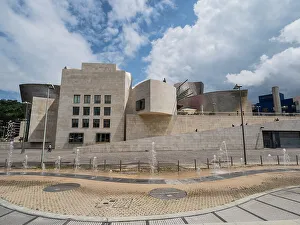 Landscape Design Prints: Fountains outside the Guggenheim Museum, Bilbao, Basque Country, Spain, Europe