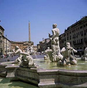 Piazza Navona Prints: Fountains, Piazza Navona