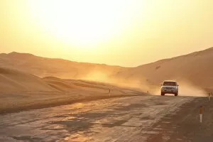 Dust Gallery: Four-wheel drive in Liwa desert, Abu Dhabi, United Arab Emirates, Middle East