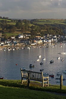 Bench Collection: Fowey town and harbour viewed from Polruan, Cornwall, England, United Kingdom, Europe