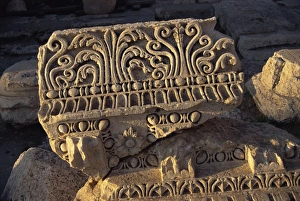 Baalbek Prints: Fragment of well preserved carving, Baalbek, UNESCO World Heritage Site