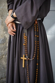 Human Hand Prints: Franciscan monk, Jerusalem, Israel, Middle East