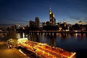 Images Dated 20th July 2010: Frankfurts skyline and the Main river, Frankfurt am Main, Hesse, Germany, Europe