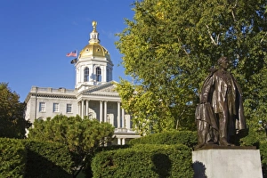 State Capitol Prints: Franklin Pierce statue, State Capitol, Concord, New Hampshire, New England