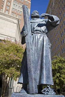 Tribute Prints: Fray Garcia Monument in Pioneer Plaza, El Paso, Texas, United States of America
