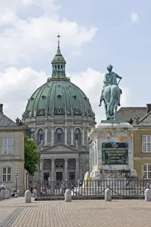 Frederiks Church from the inner courtyard of the Amalienborg Palace