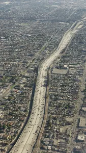 Vehicles Prints: Freeway aerial view, United States of America