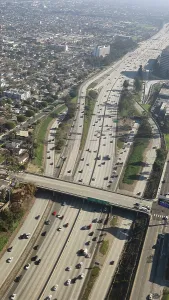 Vehicles Prints: Freeway aerial view, United States of America