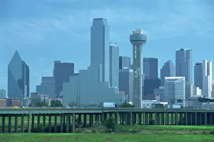 Bridges Prints: Freeway bridge over the Dallas River floodplain
