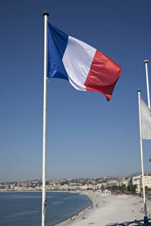 Provence Prints: French flag, Nice, Alpes Maritimes, Provence, Cote d Azur, French Riviera