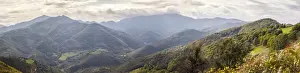 French and Spainish border looking into Massis des las Salines, France, Europe