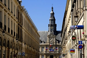 Reims Prints: French street and Hotel de Ville