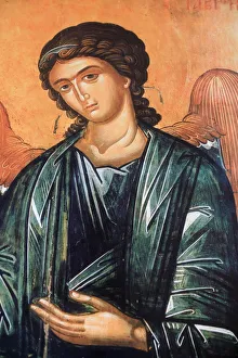 Images Dated 14th April 2006: Detail of fresco in Aghios Andreas monastery on Mount Athos, Greece, Europe
