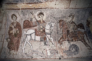 Frescoe Prints: Fresco in Church of the Serpent, figure could be St