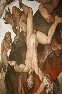Images Dated 7th November 2006: Fresco depicting hell, Duomo, Florence, Tuscany, Italy, Europe