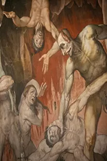 Fresco depicting hell, Duomo, Florence, Tuscany, Italy, Europe