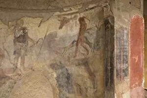 Images Dated 25th April 2010: Fresco of hunting scene in House of the Menander, Pompeii, UNESCO World Heritage Site