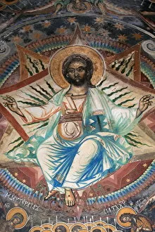 Images Dated 14th April 2006: Fresco in Koutloumoussiou Monastery on Mount Athos, UNESCO World Heritage Site, Greece