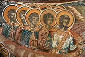 Images Dated 14th April 2006: Fresco in Koutloumoussiou Monastery on Mount Athos, UNESCO World Heritage Site, Greece