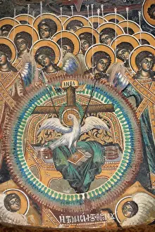 Fresco of the Lamb of the Apocalypse in Koutloumoussiou Monastery on Mount Athos
