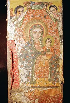 Ethiopia Prints: Fresco of Madonna and Child, St. Marys Church (Bieta Maryam), Wollo region