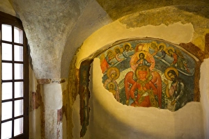 Fresco paintings, Archbishops Palace, UNESCO World Heritage Site, Kremlin, Veliky Novgorod