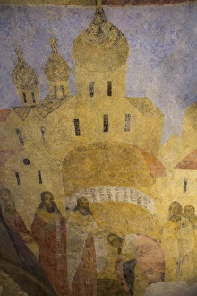 Fresco paintings, Archbishops Palace, UNESCO World Heritage Site, Kremlin, Veliky Novgorod