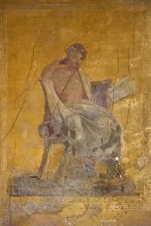 Poet Collection: Fresco of the poet Menander, House of the Menander, Pompeii, UNESCO World Heritage Site