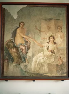 Images Dated 25th February 2008: Fresco from Pompeii of Lo received by Isis at Canopus, Archaeological Museum